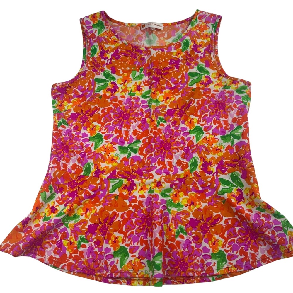 Jude Connally Beth Sleeveless top Garden Party bright Floral Large L $140 orig.‎